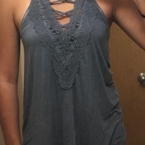 american eagle soft and sexy gray tank top